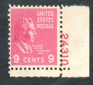 U.S. #814 MINT OG NH SINGLE PL#