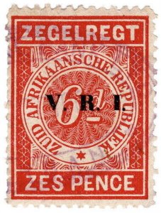 (I.B) Transvaal Revenue : Duty Stamp 6d (1901)