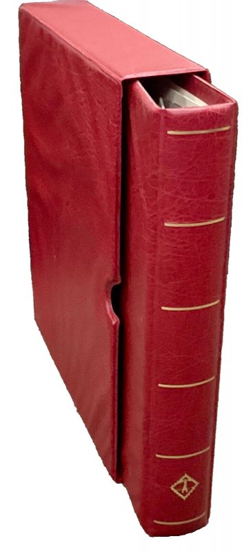 Lighthouse Padded RED Excellent DE 13 Ring Stamp Album with Slipcase - USED