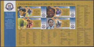 GHANA Sc #2460a-d  S/S of 4 DIFF CENTENARY of FIFA (WORLD CUP of SOCCER)