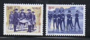 Norway Sc 1258-1259 2000 250th Anniversary Military Academy stamp set mint NH