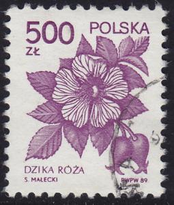 Poland - 1989 - Scott #2920 - used - Flower Wild Rose