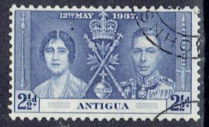 Antigua, Scott #83; 2 1/2p King George VI Coronation, Used