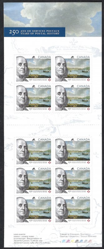 Canada #2649a P 250 Years of Postal History (2013). Booklet of 10 stamps. MNH