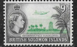 Solomon Islands  # 98  QE II  Plane & Airfield   (1) Mint NH