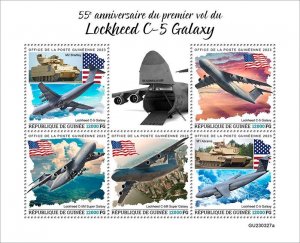 GUINEA - 2023 - Lockheed C-5 Galaxy - Perf 5v Sheet - Mint Never Hinged
