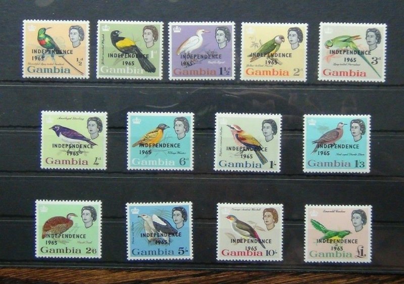 Gambia 1965 Independence set to £1 MNH SG215 - SG227 BIRDS