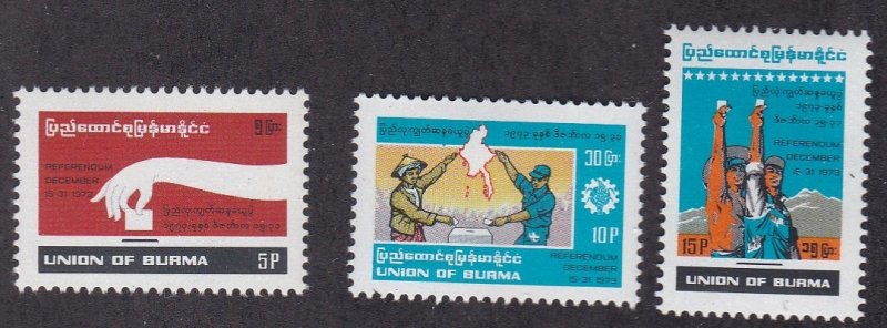 Burma # 233-235, National Referendum, LH, 1/3 Cat.