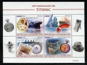 CENTRAL AFRICA 2022 100th ANNIVERSARY OF THE TITANIC SHEET  MINT NH