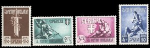 German WWII Occupation, Serbia #Mi. 86-89 Cat€50, 1943 set of four, never hinged