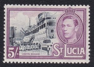 ST LUCIA GVI 5/- SG137 MNH - very light gum ageing.........................B1135