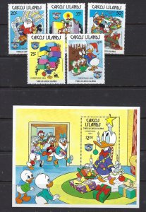 Caicos Is 54-59 MNH 1984 Christmas (Disney Characters) (SS)(ad4447)
