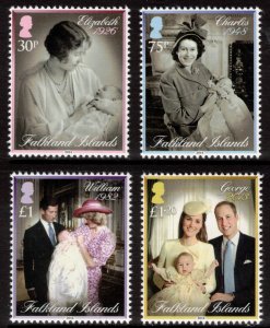 FALKLAND ISLANDS 2014 Royal Christenings; Scott 1118-21, SG 1292-95; MNH