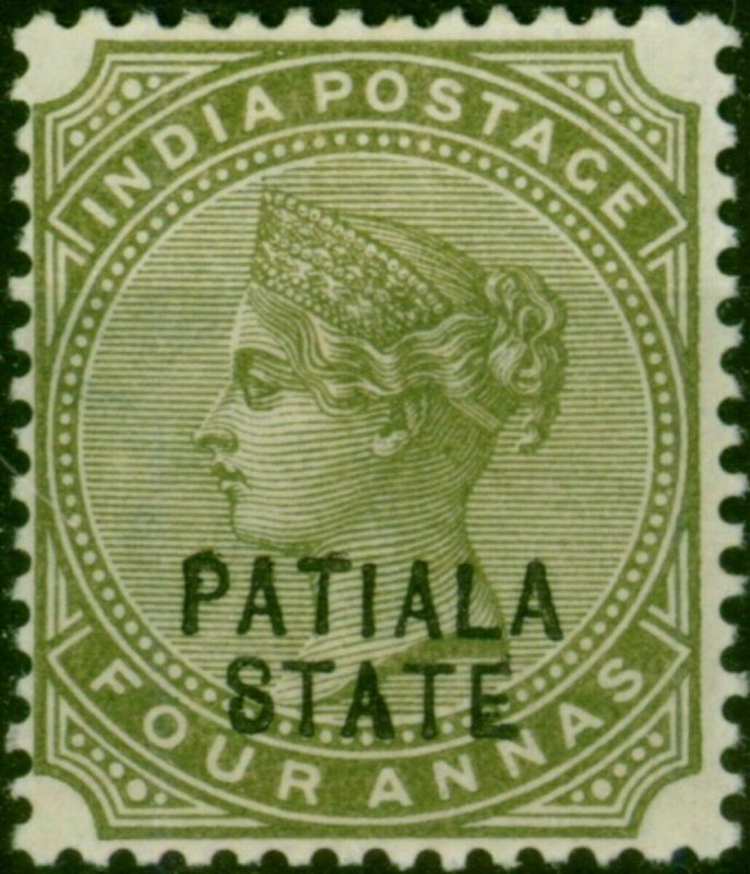 Patiala 1896 4a Olive-Geen SG21 Fine & Fresh LMM