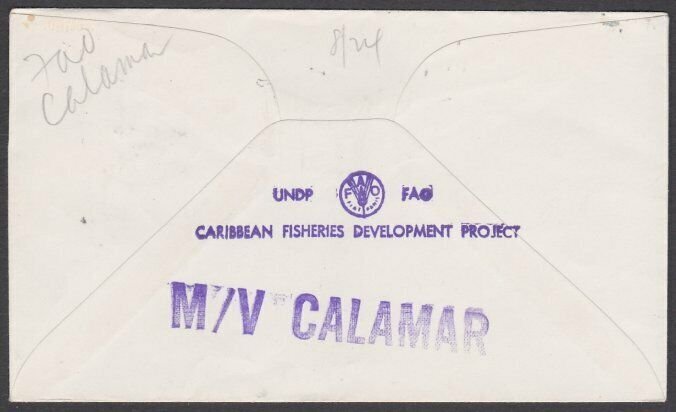 BARBADOS 1967 Ship cover to USA - M/V CALAMAR...............................U259