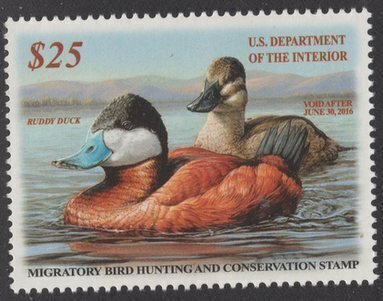 US Stamp #RW82 MNH Ruddy Duck Pair on the Water Single