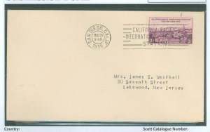 US 773 3c california exposition FDC, may 29, 1935 san diego, california, addressed w/o cachet, minor creasing left edge, o/w nic