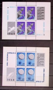 ROMANIA Sc C171-72 NH MINISHEETS OF 1969 - SPACE