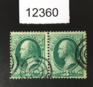 MOMEN: US STAMPS # 136 GRILLED PAIR USED LOT #12360