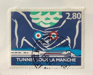 France 1994 Scott 2422 used - 2.80fr,  Inauguration of the Channel Tunnel