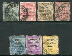 RHODESIA-1896  A fine used set to 1/- Sg 58-64