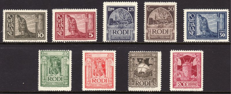 1932 Italy Aegean Islands Rhodes imprint set MNH SC# 55 / 63 CV $40.40