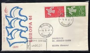 Italy FDC Venetia 1961 EUROPE traveled Racc. For Italy