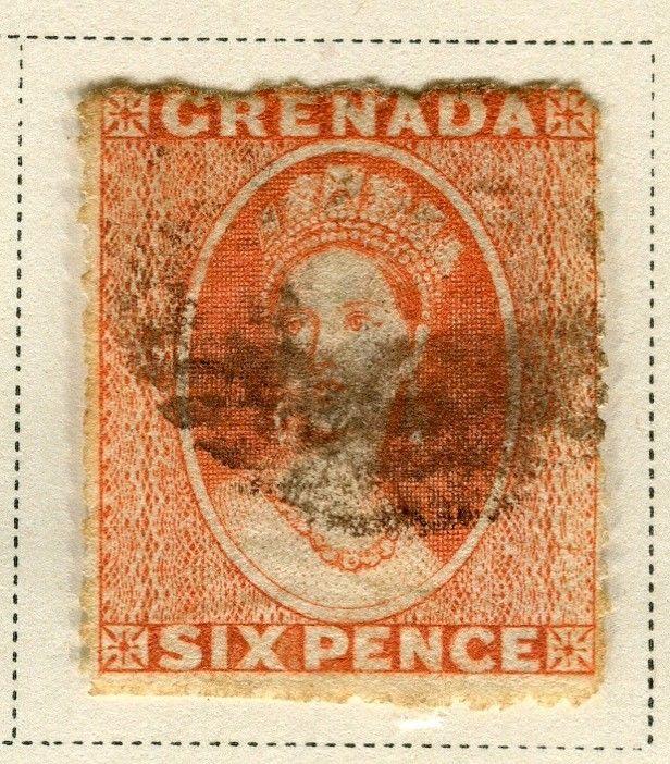 GRENADA; 1870s classic QV issue fine used 6d. value