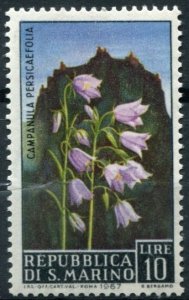 San Marino Sc#655 MNH, 10L multi, Flowers 1967 (1967)