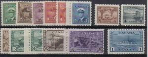 Canada  #249-262  VF NH -  Lakeshore Philatelics