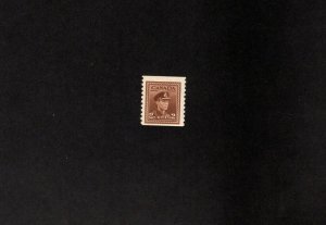CANADA MINT LH 2 CENT BROWN KING GEORGE VI WAR ISSUE COIL STAMP SCOTT # 279