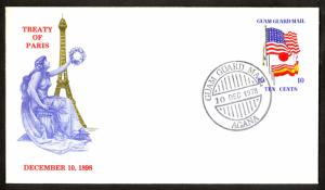 GUAM GUARD MAIL 1978 10c Treaty of Paris POSTAL STATIONERY ENVELOPE FDC FLAGS