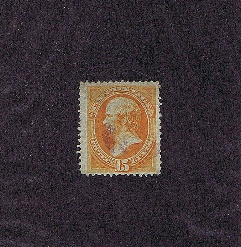 SC# 141 USED, 15 CENT, WEBSTER, PURPLE CANCEL, 1870