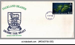 FALKLAND ISLANDS - 1982 REBUILDING SURCHARGE RATE / MAP - FDC