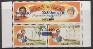 NEVIS SGO23d/24c 1983 45c on $2 ROYAL WEDDING OVERPRINT INVERTED MNH