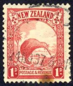 New Zealand Sc# 186A Used 1935 Kiwi & Cabbage Palm