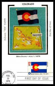 US 1670 Colorado State Flag Colorano U/A Maxi Card FDC