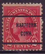 Hartford CT, 634-61 Bureau Precancel, 2¢ Washington