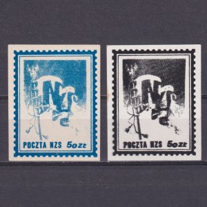 POLAND, NZS post labels, Propaganda