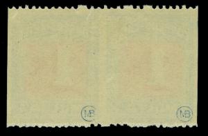 CHILE 1924 Postage Dues - MESIAS  $1 PAIR - IMPERFORATE between  MLH