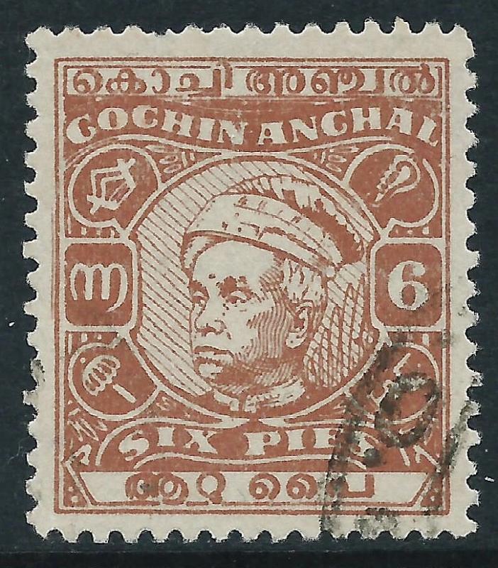 India-Cochin, Sc #93, 6p Used