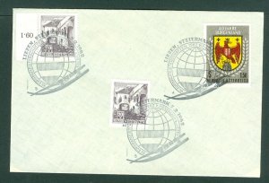 Austria. 196 Cover. Eur. Luge Championships Liezen-Steiermark. Sc# 2 x 618A+ 673