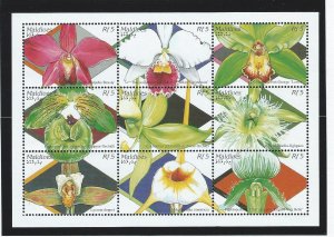 Maldive islands flowers souvenir sheet  mnh sc  2105