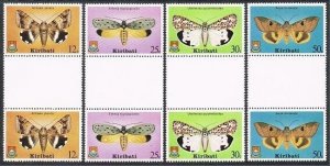 Kiribati 356-359 gutter pairs, MNH. Mi 354-357. Butterflies 1980. Achaea Janata