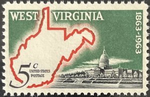 Scott #1232 1963 5¢ West Virginia Statehood MNH OG VF