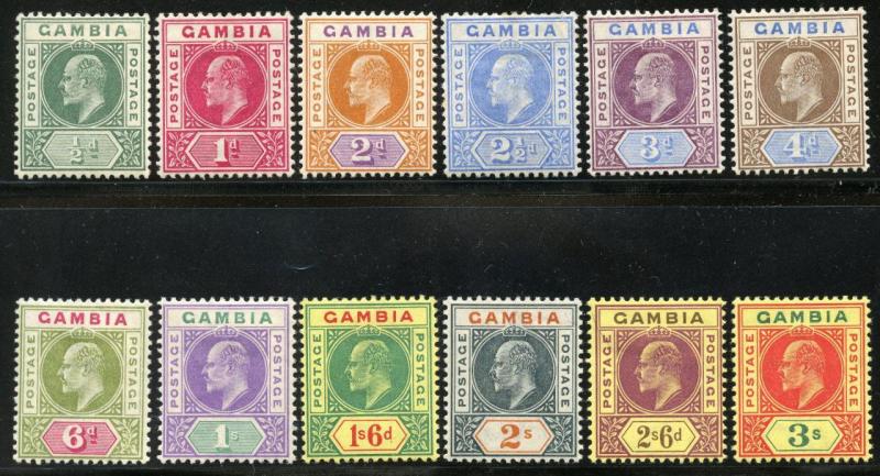 THE GAMBIA SC# 28-39 SG# 45-56 MINT HINGED AS SHOWN MYN