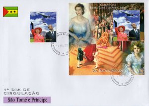 Sao Tome and Principe 2006 Queen Elizabeth-Prince Philip/Concorde Set+S/S FDC