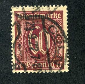 Germany O9  60 pf. Official - Used - CV - $1.90