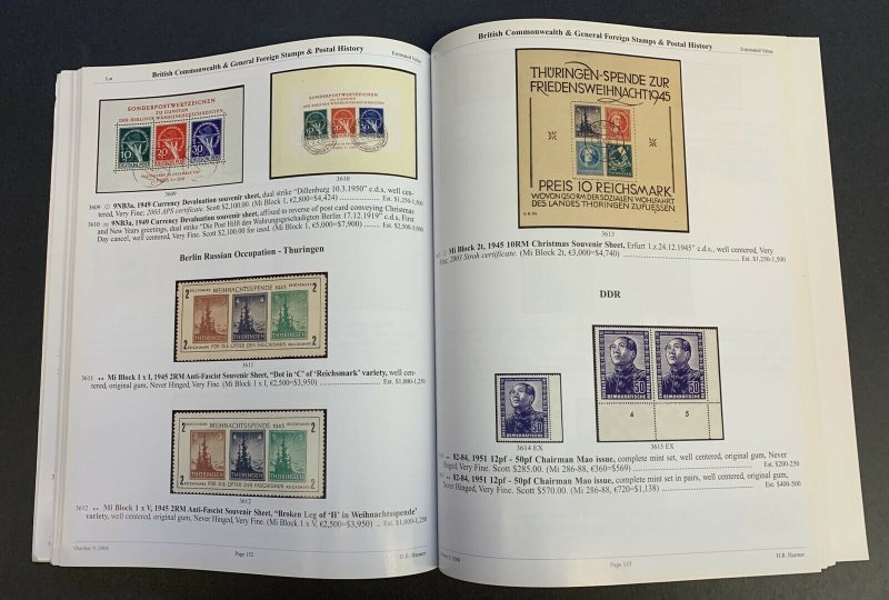 British Commonwealth &, Foreign Rarities, H.R. Harmer, Sale 2989, Oct. 9, 2008