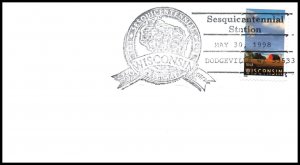 US Sesquicentennial Wisconsin Statehood 1998 Cancel Cover